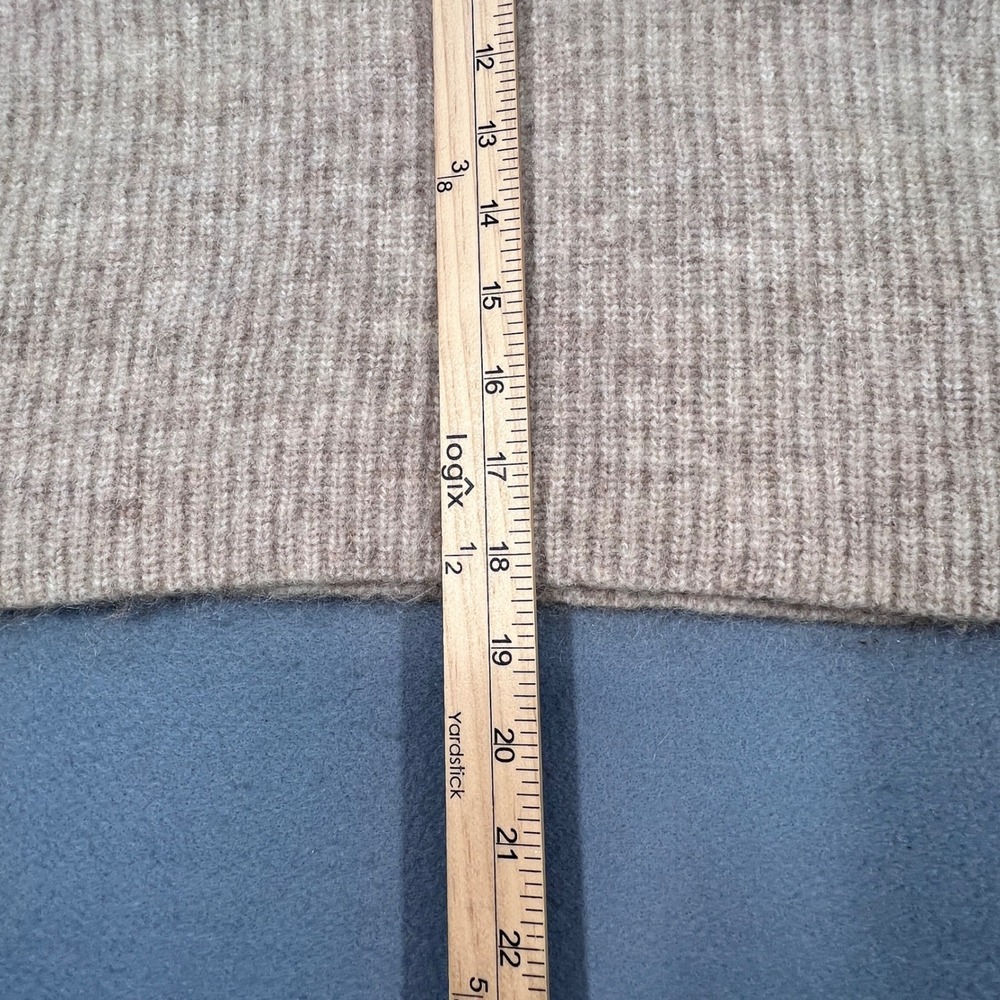 H&M Beige Sweater Mohair Wool Blend Balloon Sleeve V-Neck Women XS - Picture 6 of 7